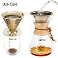 Stainless Steel Paperless Golden Pour Over Coffee Dripper